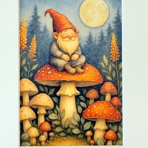 It’s a Gnome Life Moonrise Art Print